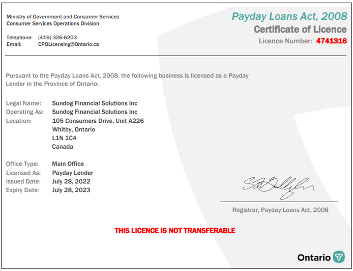 Sundog Financial Solutions Wise Payday Loans Online in Canada